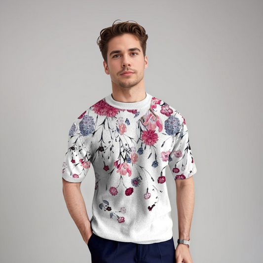 Chemise Homme Manches Courtes Fleurs Été - BerlinGlamour