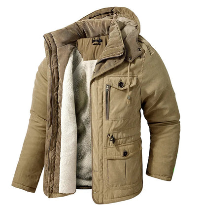 Veste Hiver Capuche avec Poches Multi-Fonctions - PanierRoyale