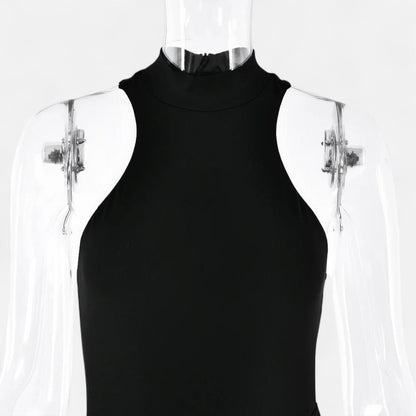Robe Femme Longue Été avec Décolleté et Col Haut