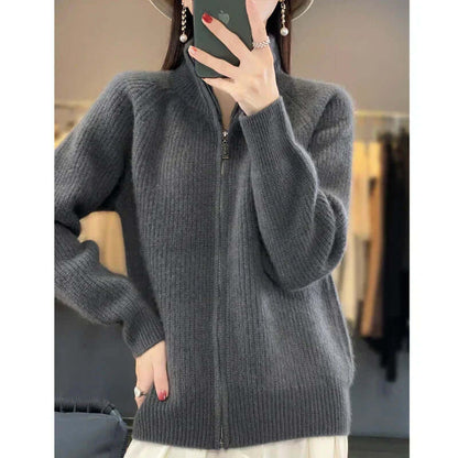 Cardigan Femme Classique à Manches Longues