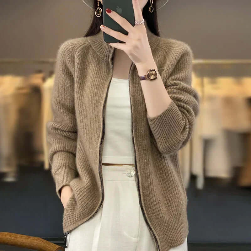 Cardigan Femme Classique à Manches Longues