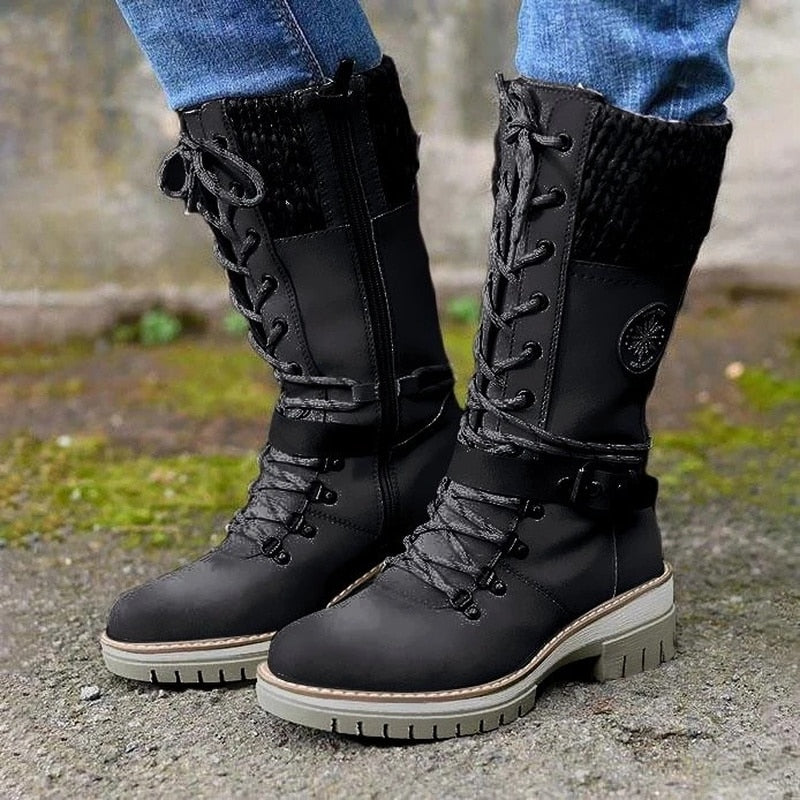 Bottes Hiver Cuir Femmes Élégantes et Confortables