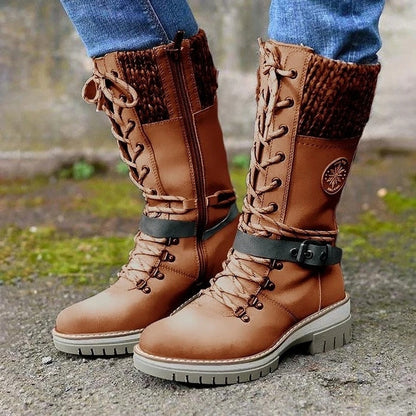 Bottes Hiver Cuir Femmes Élégantes et Confortables