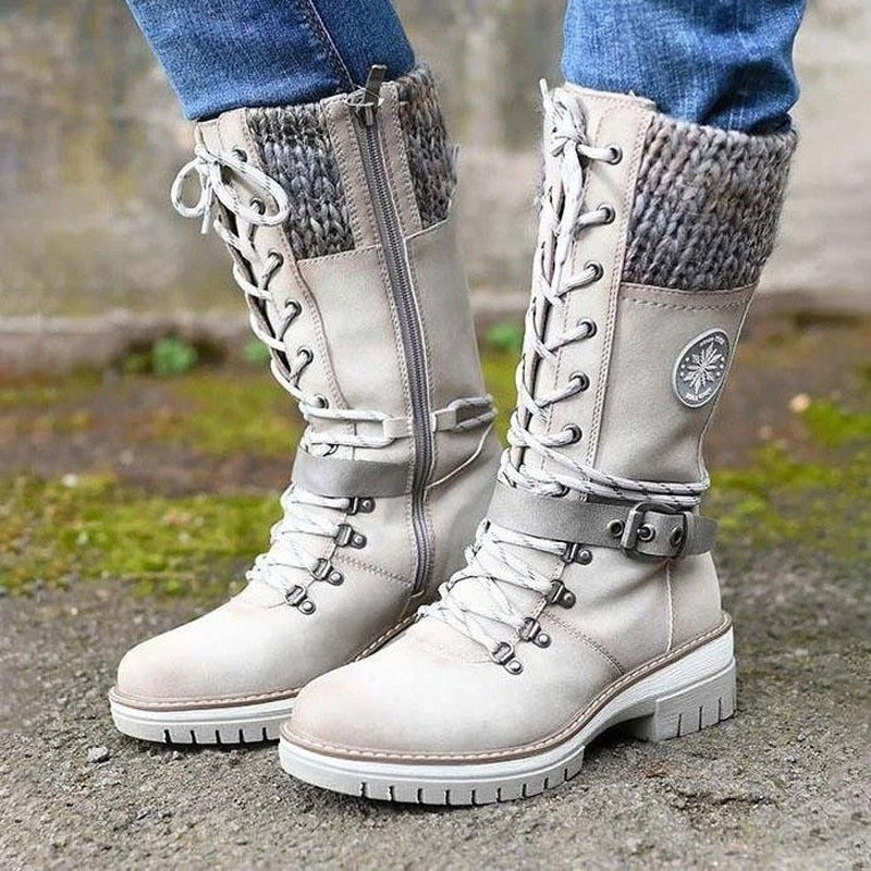 Bottes Hiver Cuir Femmes Élégantes et Confortables