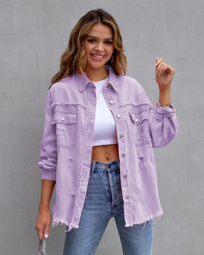 Veste denim femme tendance bleu foncé