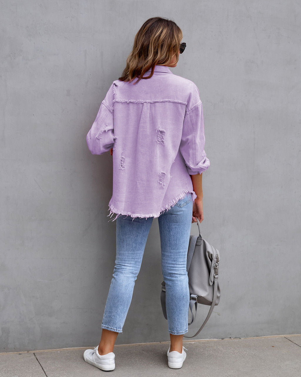 Veste denim femme tendance bleu foncé