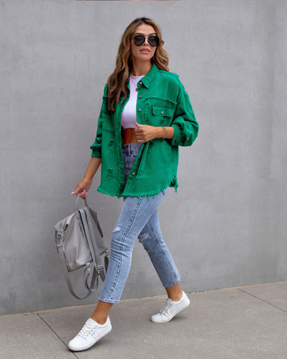 Veste denim femme tendance bleu foncé