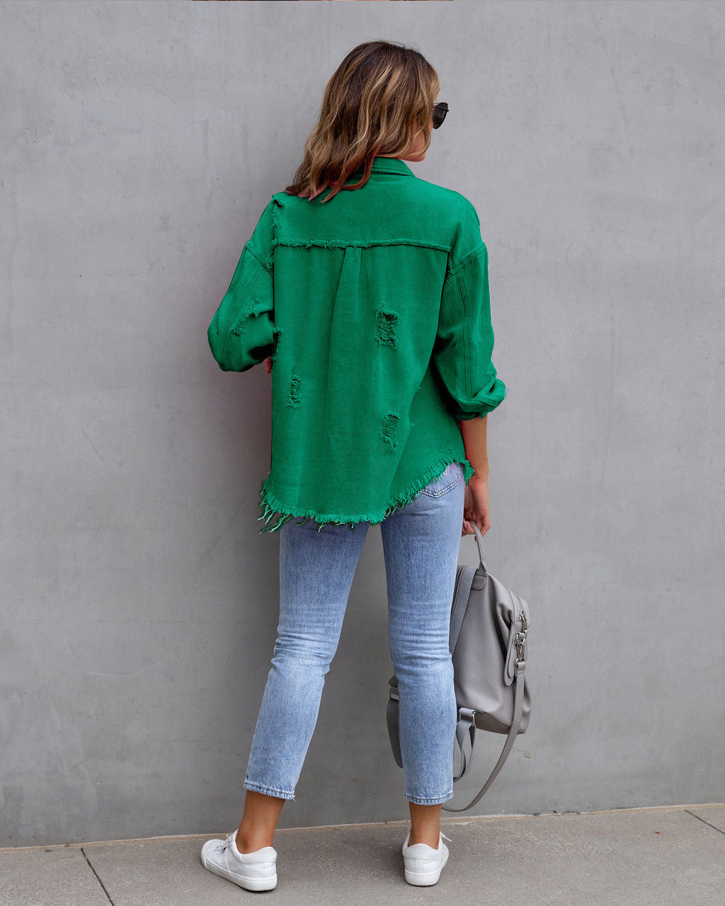 Veste denim femme tendance bleu foncé