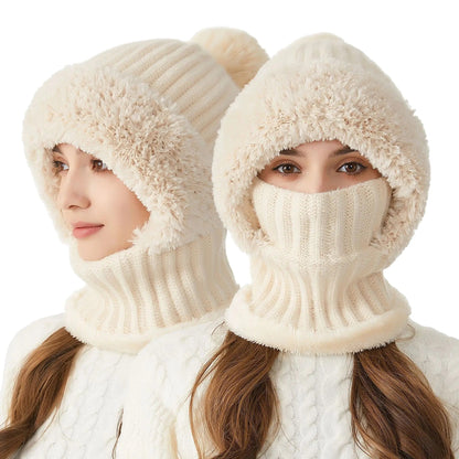 Bonnet Écharpe Femelle Hiver Doux et Chaud - PanierRoyale