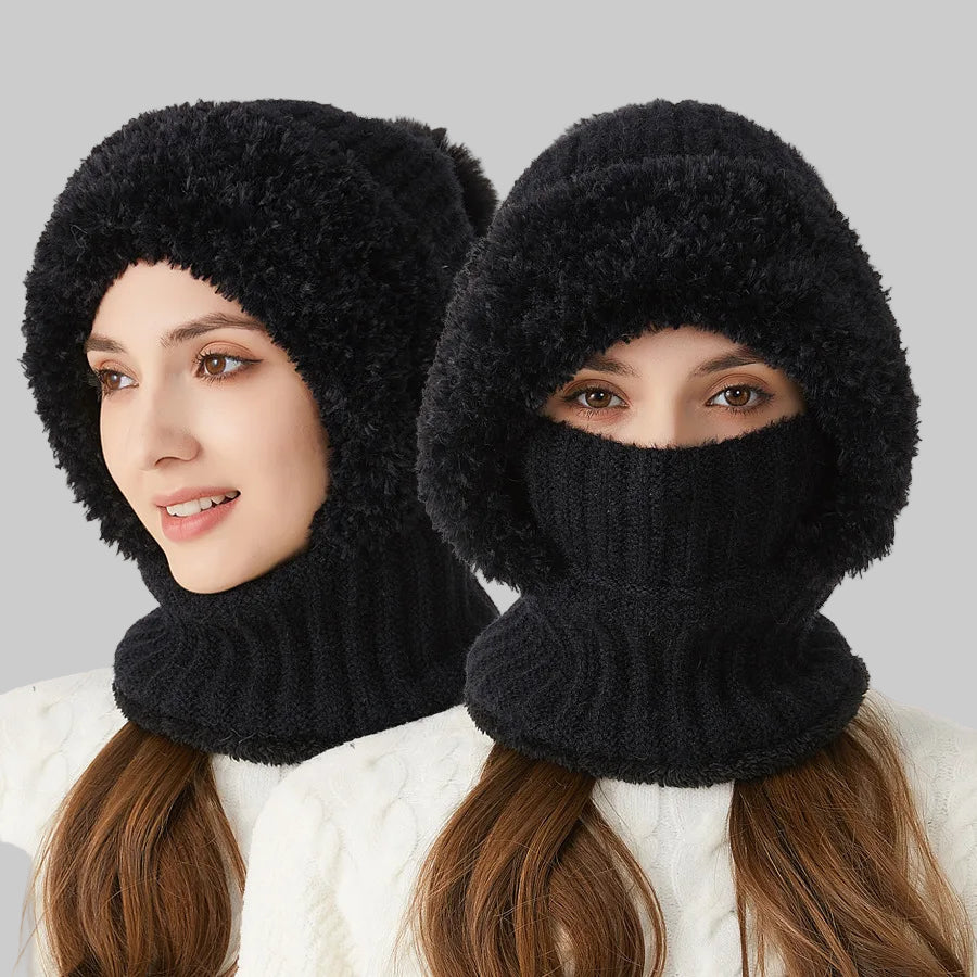 Bonnet Écharpe Femelle Hiver Doux et Chaud