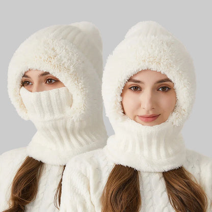 Bonnet Écharpe Femelle Hiver Doux et Chaud