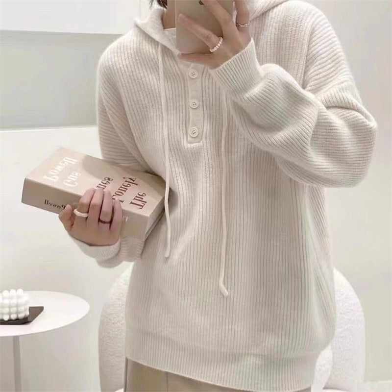Pull Capuche Femme Grande Taille Tricot Doux - PanierRoyale