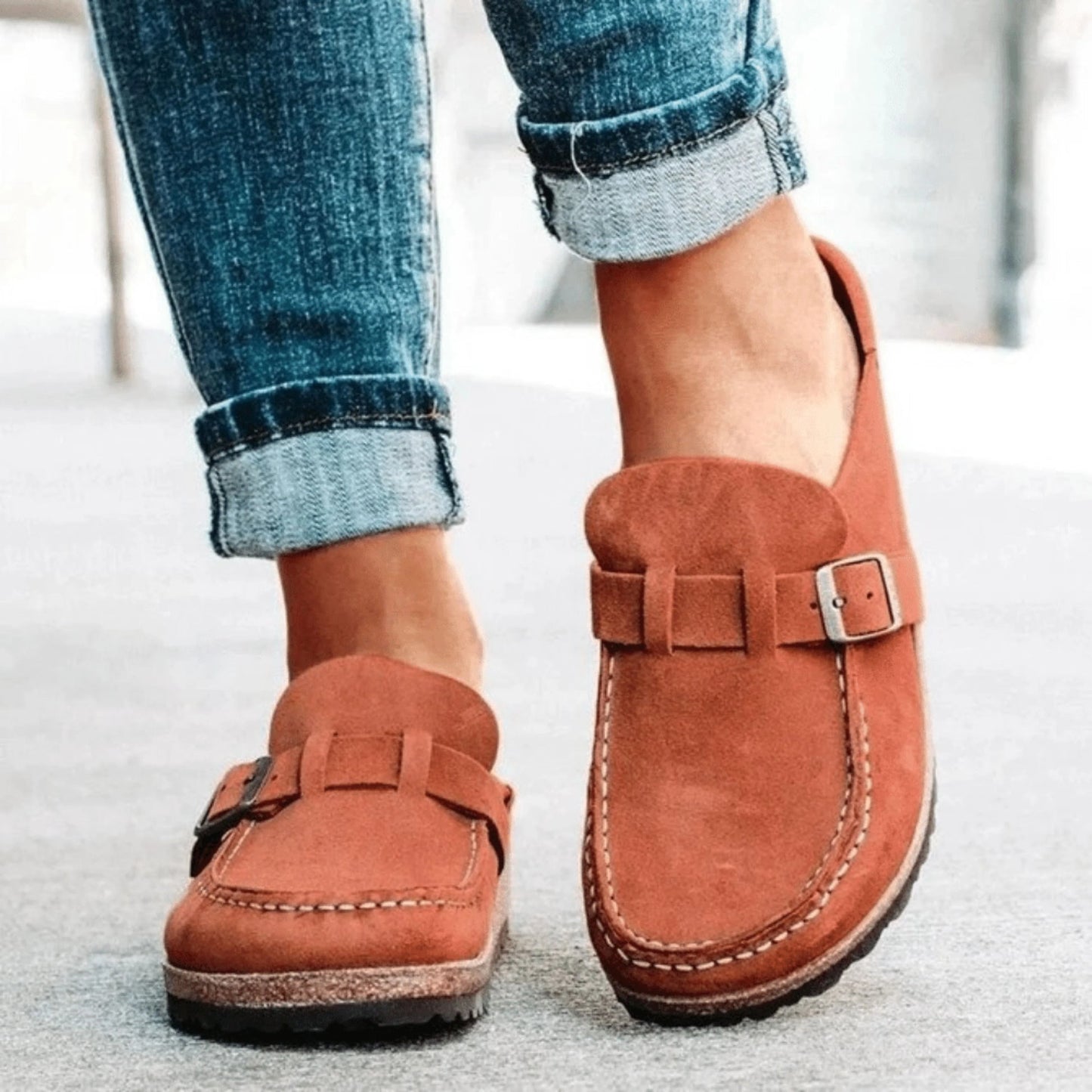 Sabots Cuir Confortables et Chauffants pour Femme
