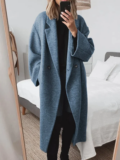 Manteau Femme Long en Laine Douce et Chaud Hiver