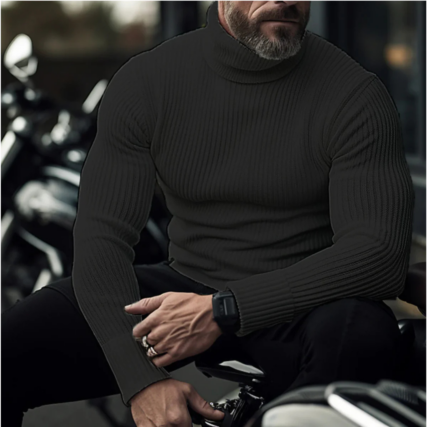 Pull Homme Col Roulé Chaud et Confortable