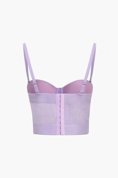 Bustier Top Push-Up avec Coupes Balconnets et Dentelle