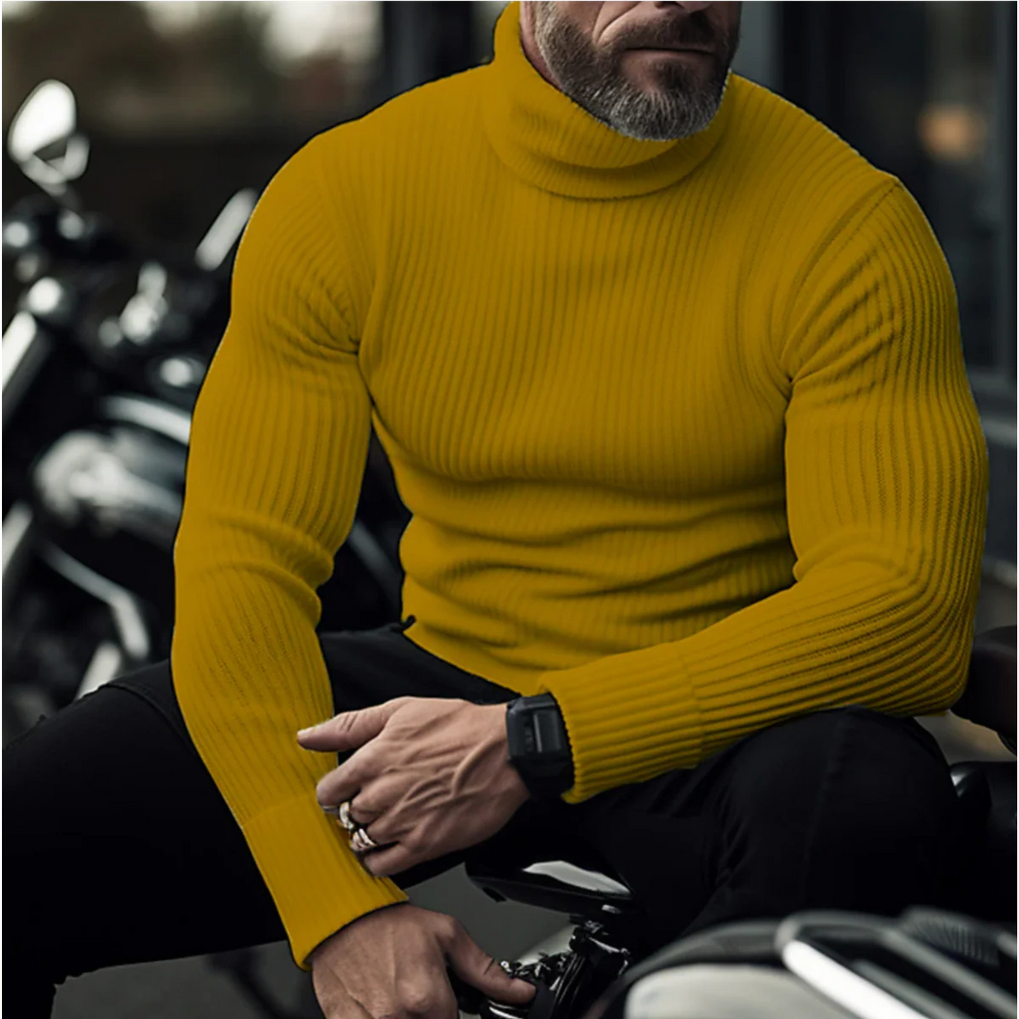 Pull Homme Col Roulé Chaud et Confortable
