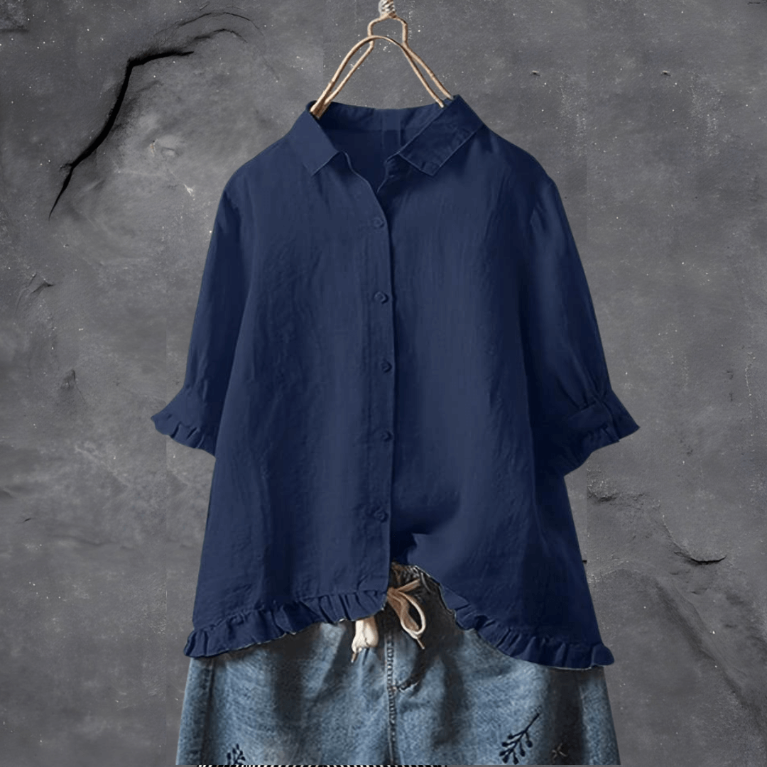 Blouse Femme Manches Bouffantes Décontractée pour Tous les Jours - PanierRoyale