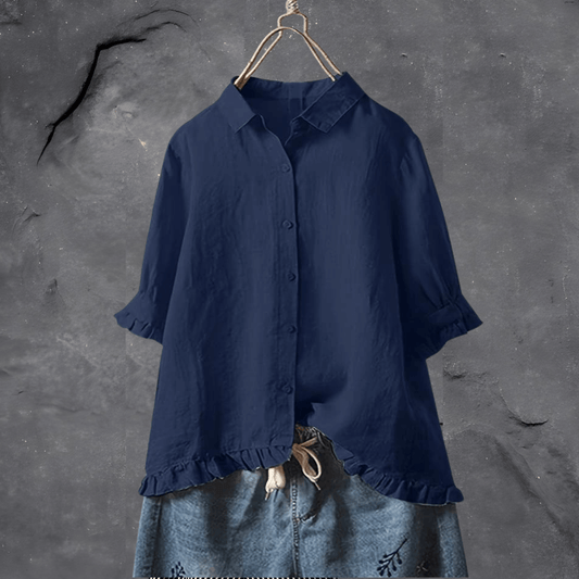 Blouse Femme Manches Bouffantes Décontractée pour Tous les Jours - PanierRoyale