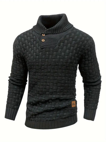 Pull Homme Col Montant en Laine Épaisse - PanierRoyale