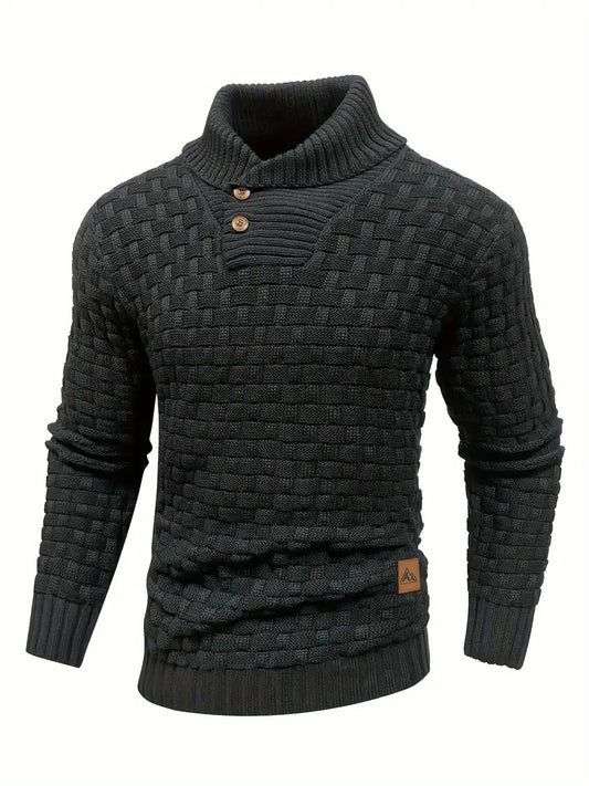 Pull Homme Col Montant en Laine Épaisse - PanierRoyale