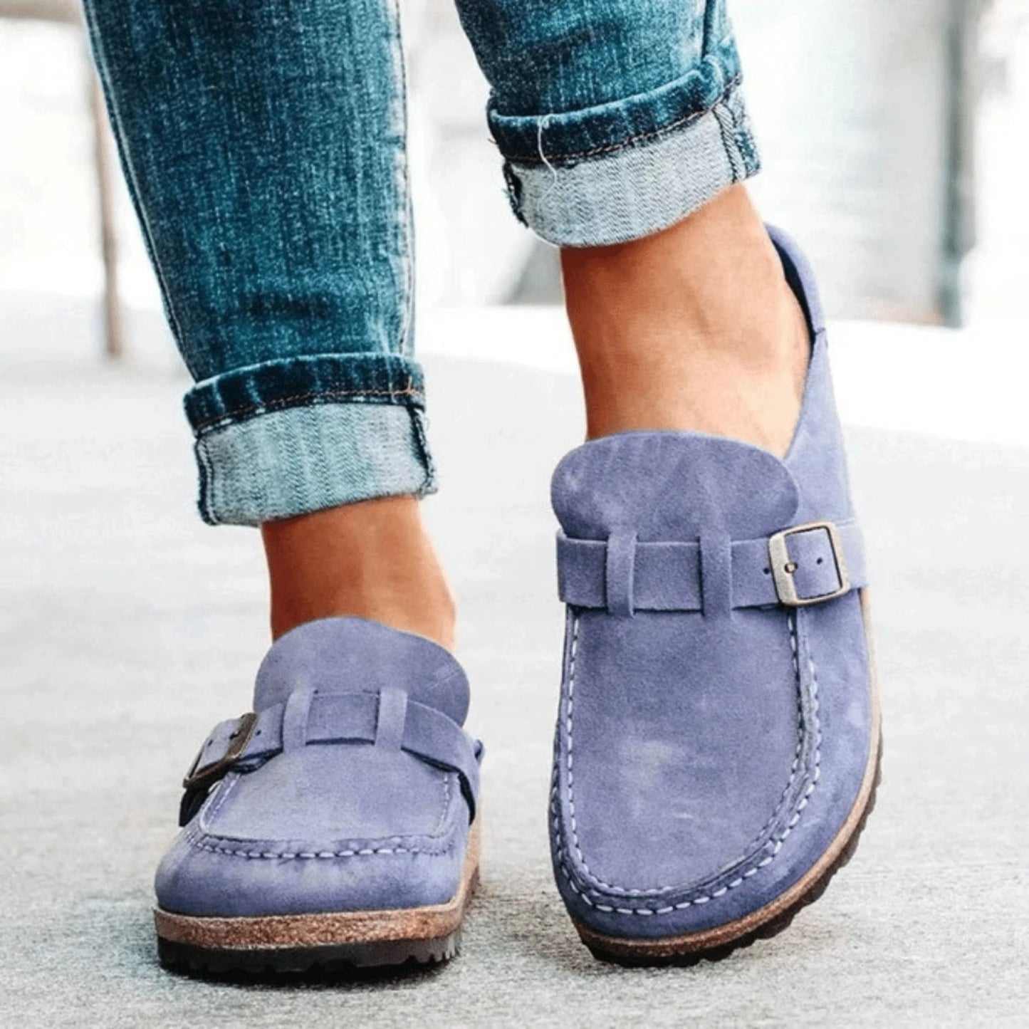 Sabots Cuir Confortables et Chauffants pour Femme