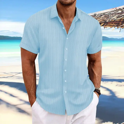 Chemise Homme à Rayures Vertes pour Été