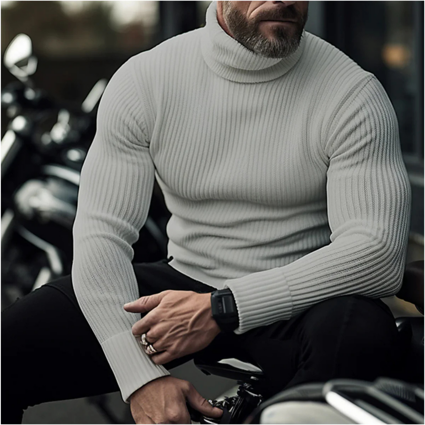Pull Homme Col Roulé Chaud et Confortable