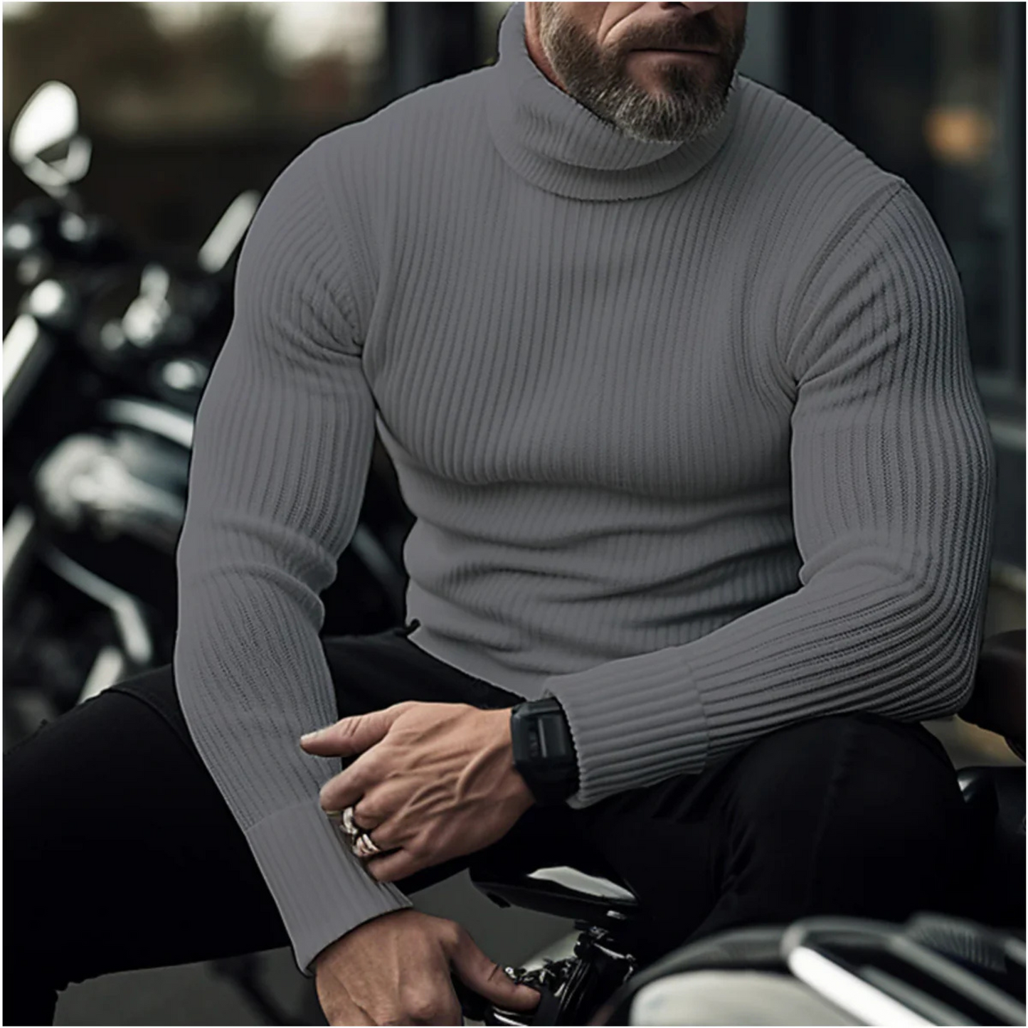 Pull Homme Col Roulé Chaud et Confortable