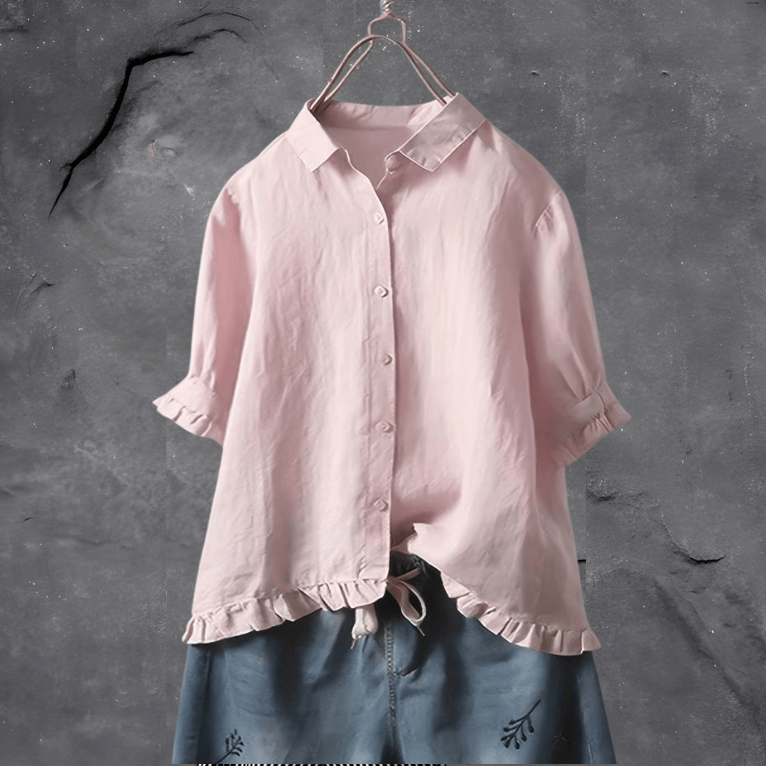 Blouse Femme Manches Bouffantes Décontractée pour Tous les Jours