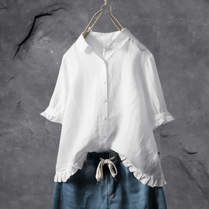 Blouse Femme Manches Bouffantes Décontractée pour Tous les Jours