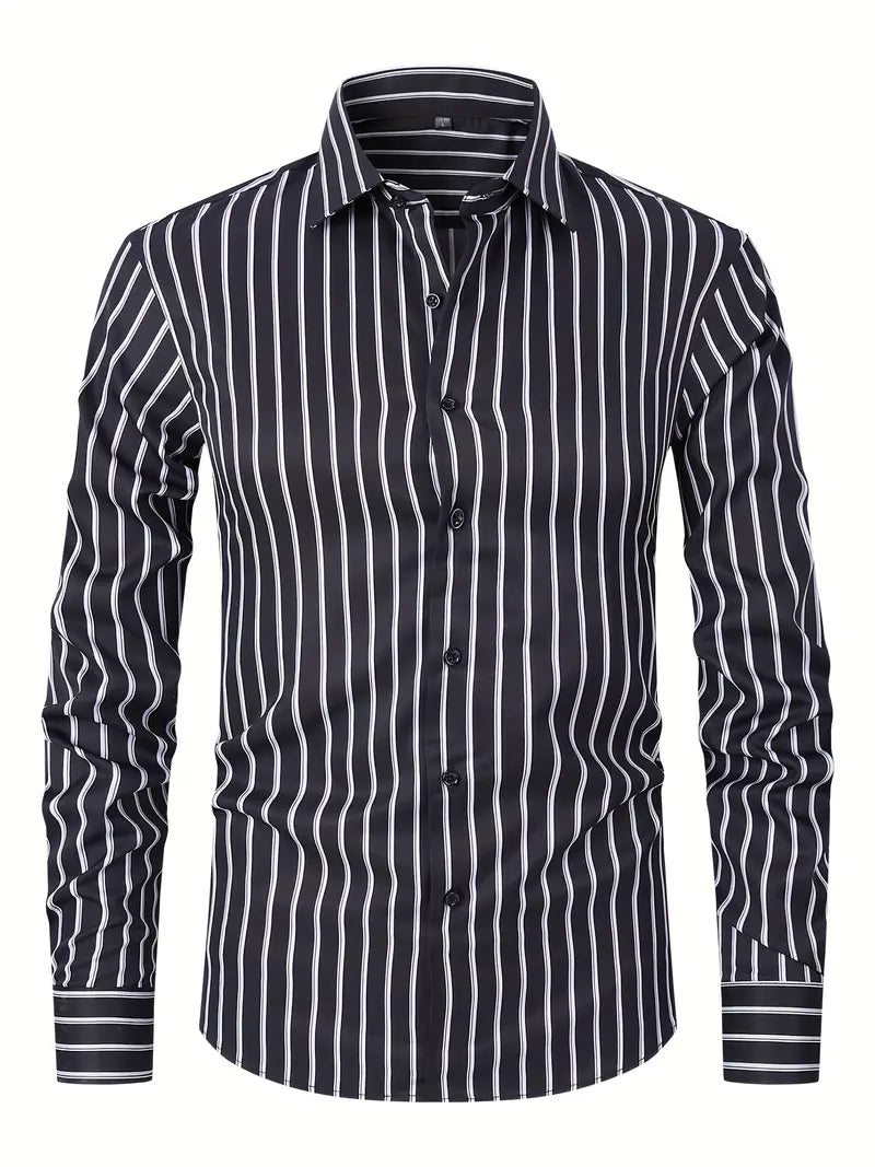 Chemise Homme Classique à Rayures Élégante