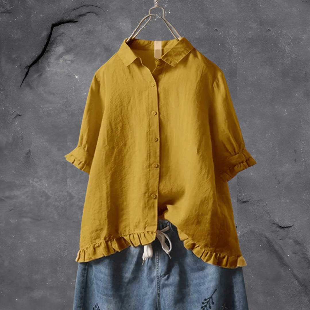 Blouse Femme Manches Bouffantes Décontractée pour Tous les Jours