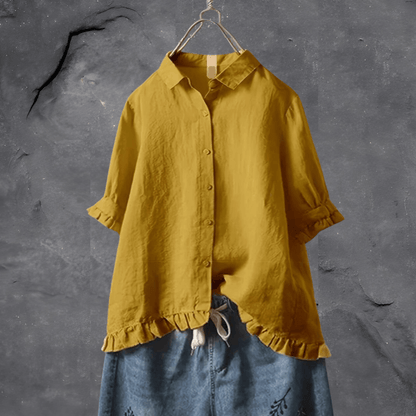 Blouse Femme Manches Bouffantes Décontractée pour Tous les Jours
