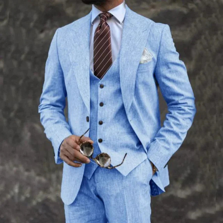 Costume Homme Léger 3 Pièces avec Col Reversible