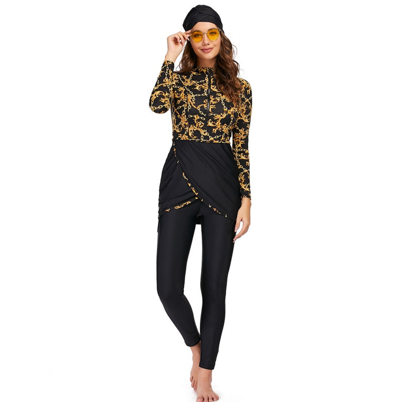Robe Ensemble 3 Pièces Col Rond Manches Longues Féminin