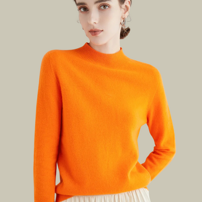 Pull Femme Col Rond en Laine Mérinos Chaud pour Hiver