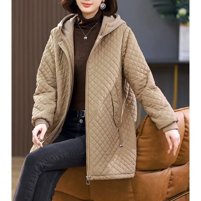 Veste D'hiver Élégante Doublée Zippée Femme