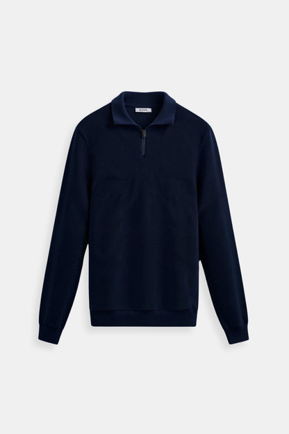Pull à Capuche avec Fermeture Éclair et Col Contraste