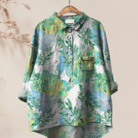 Chemisier femme en soie imprimé floral chic