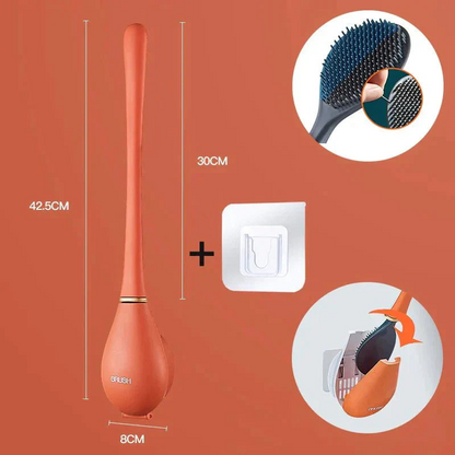Brosse WC Longue Poignée Douce et Résistante