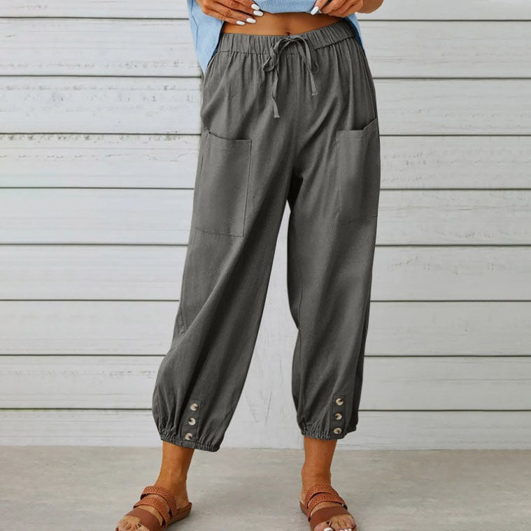 Pantalon Femme Décontracté Taille Relâchée
