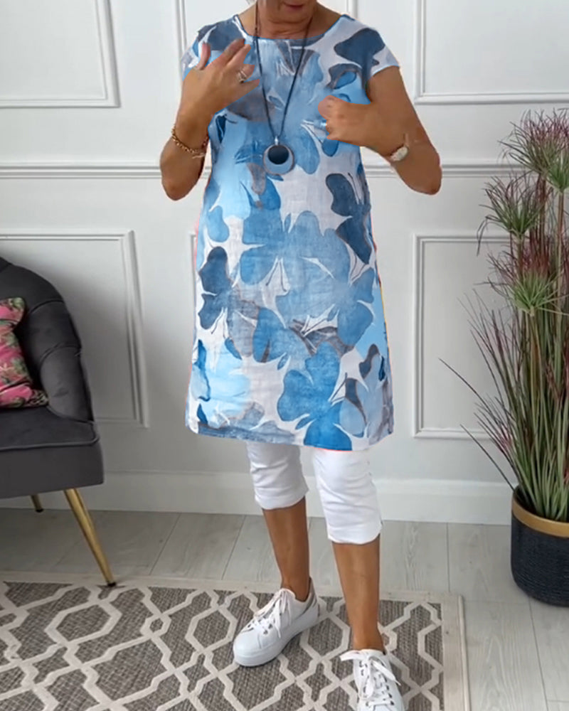 Robe Femme Fluide Imprimée Coupe Décontractée Estivale