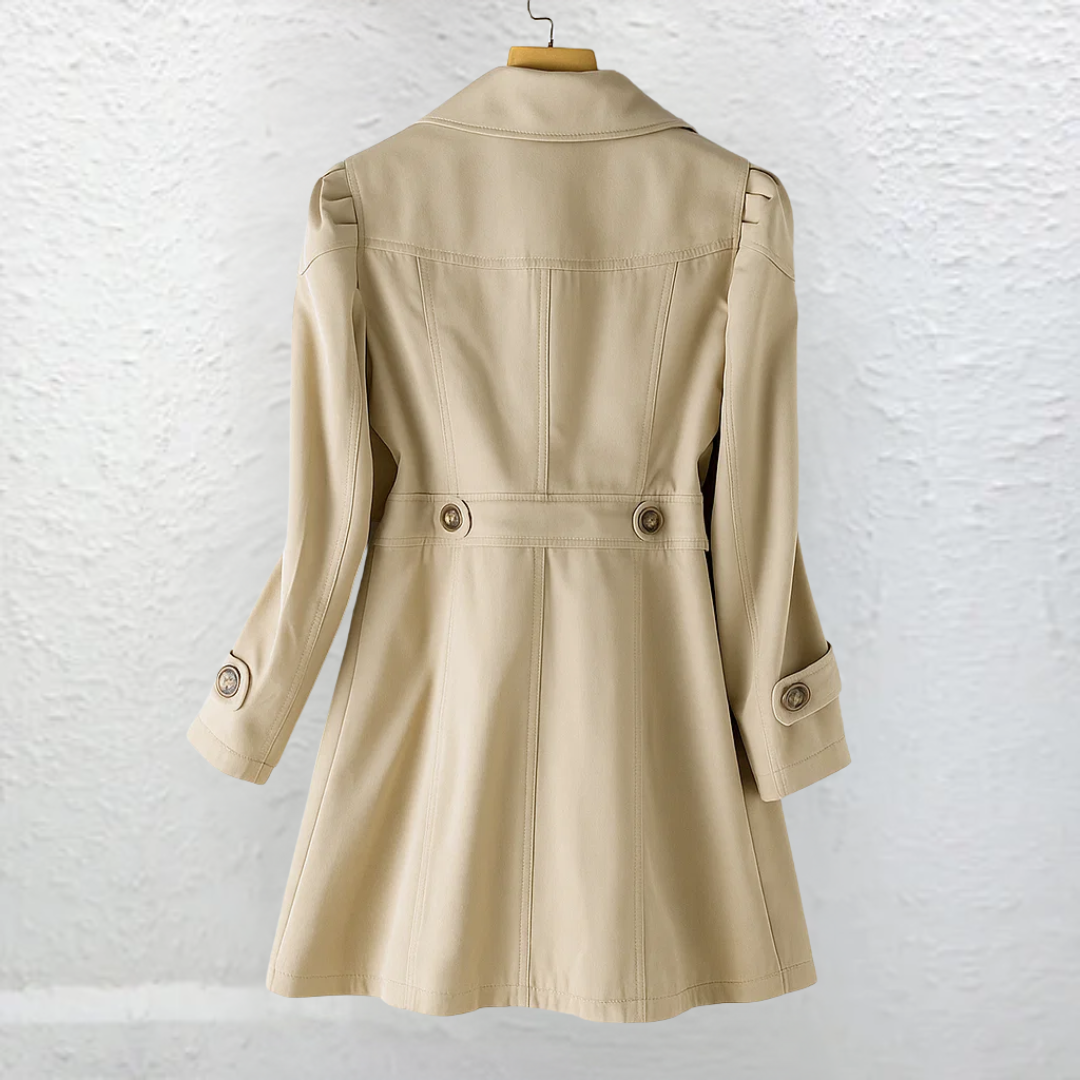 Trench Femme Coupe Cintrée Vintage Mi-Saison