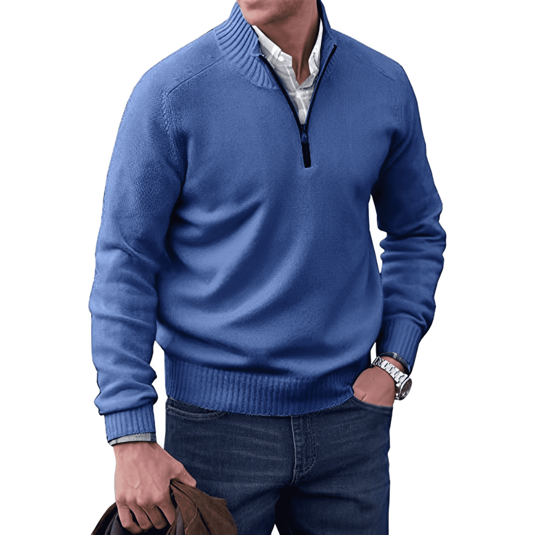 Pull Homme Hiver Doux et Chaude avec Fermeture Éclair