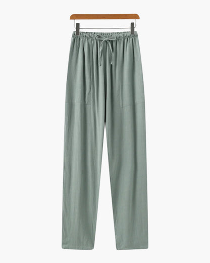 Pantalon Lin Slim Fit Homme pour Été en Lin avec Cordons