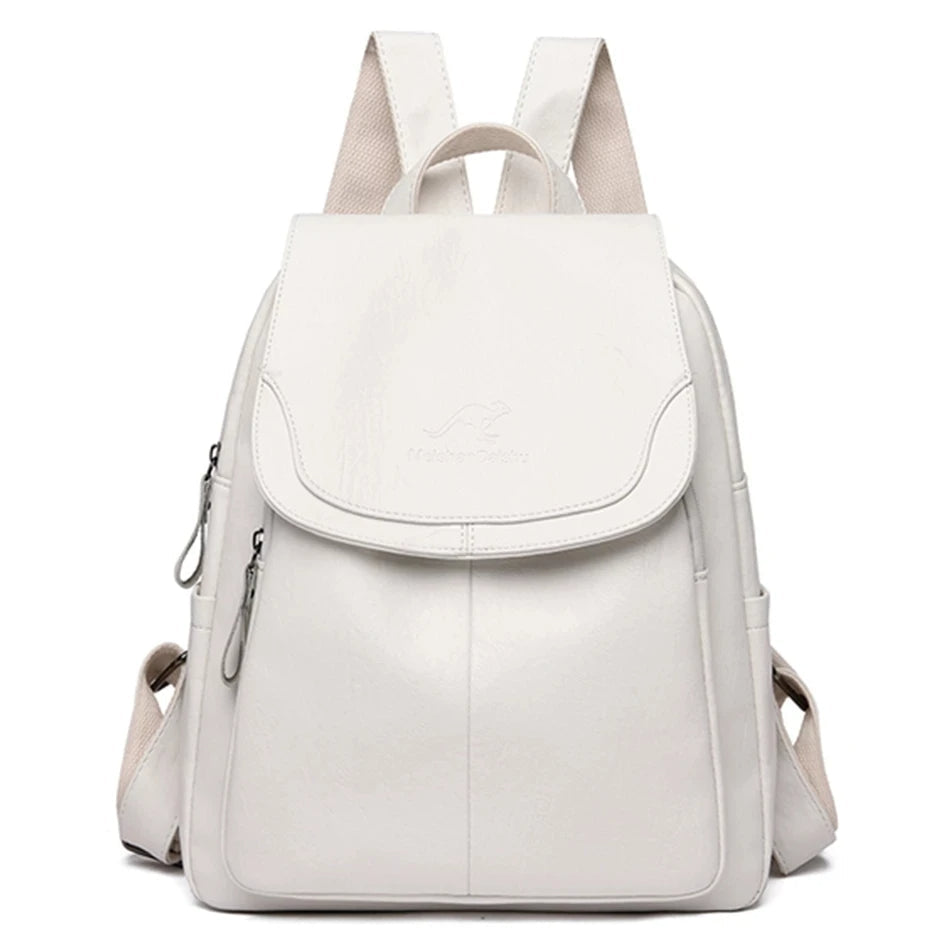 Sac à dos femme cuir noir ajustable