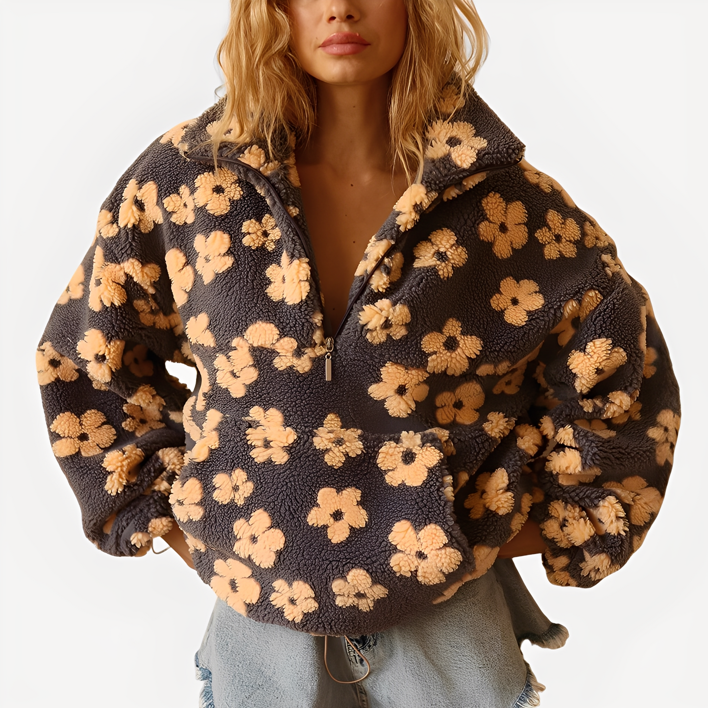 Pull à Fleur Féminin et Chaud pour Femme