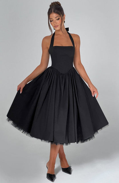 Robe de mariée invitée midi élégante pour femmes