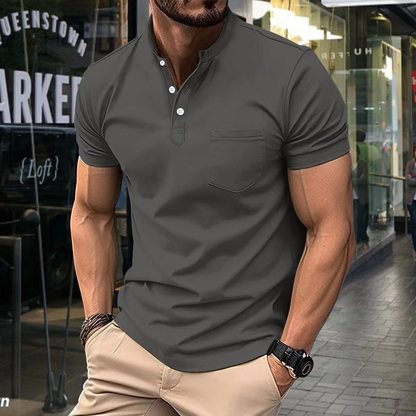 Polo Homme Classique avec Col Montant